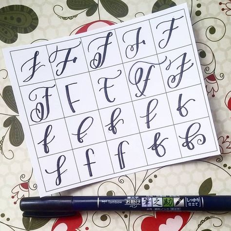 20 ways to write the letter F by @letteritwrite • see also the video of her writing the letters Cursive Calligraphy, Learn Calligraphy, Hand Lettering Fonts, Hand Lettering Alphabet, Calligraphy Handwriting, Creative Lettering, Fancy Fonts, Lettering Practice, Cursive Writing