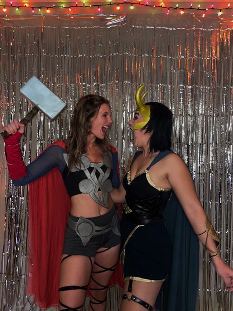 Halloween costume Brunette And Ginger Halloween Costumes, Thor Halloween Costume Women, Thor Costume Women, Thor Costume Female, Thor And Loki Costumes Female, Female Thor Costume, Thor Costumes, Thor Halloween Costume, Chica Costume