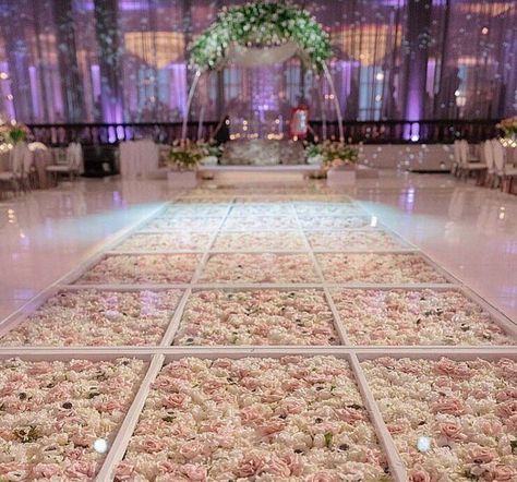 The Prettiest Aisle Decor Ideas We Spotted For 2018 Brides! | WedMeGood Floral Dance Floor, Wedding Walkway, Dance Floor Wedding, Event Planning Tips, Dance Floors, Wedding Hall, Spring Theme, Aisle Decor, Stage Decorations