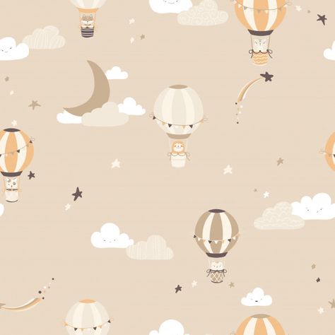 Nursery vector seamless pattern with vin... | Premium Vector #Freepik #vector #children #cloud #dog #cartoon Wallpaper Texture Seamless, Printable Paper Patterns, Nursery Patterns, Decorative Napkins, Kids Room Wallpaper, Cute Cartoon Characters, Simple Cartoon, Doodle Illustration, Kids Room Wall