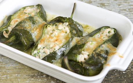 Shrimp Stuffed Pablo Peppers, Shrimp Stuffed Chile Rellenos, Shrimp And Cheese Stuffed Poblanos, Shrimp Poblano, Shrimp Stuffing, Stuffed Poblanos, Food Comfort, Stuffed Shrimp, Shrimp Stuffed