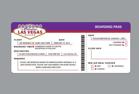 Wedding Invitations - Las Vegas Vintage Retro Las Vegas Destination Airline Air Plane Ticket Wedding Retro Las Vegas, Las Vegas Vintage, Vegas Vintage, Ticket Wedding Invitations, Casino Logo, Vegas Fun, Plane Ticket, Casino Night Party, Ticket Invitation