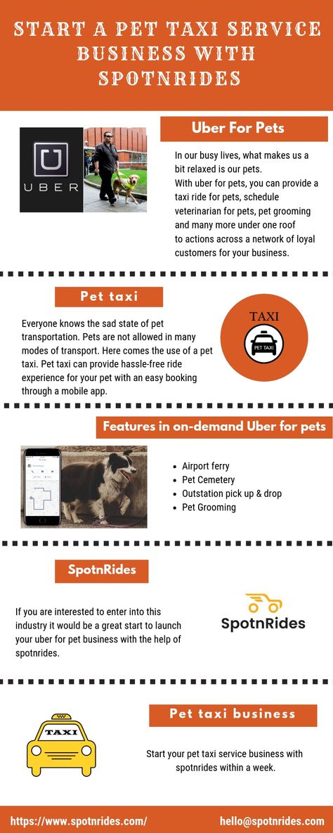 A pet taxi business is  comparatively profitable way to enter the pet service industry. there is a huge demand for the pet taxi in many metropolitan cities because of high demand and many aspiring entrepreneurs get ventured into this industry ,if you are interested to enter into this industry it would be a great start to launch your uber for pet business with the help of spotnrides. We at spotnrides provide scalable mobile application to launch a pet taxi business in the effortless way. Transport Business, Taxi Business, Dog Transport, Pet Taxi, Pet Care Business, Pet Grooming Salon, Pet Transport, Dog House Bed, Pet Services