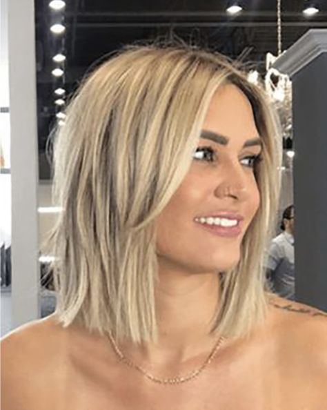 Shoulder Length Choppy Hair, Fine Hair Bangs, Blonde Hair Transformations, Blonde Haircuts, Blonde Hair Looks, Shoulder Length Hair Cuts, Haircuts For Medium Hair, Short Hair Haircuts, Medium Hair Cuts