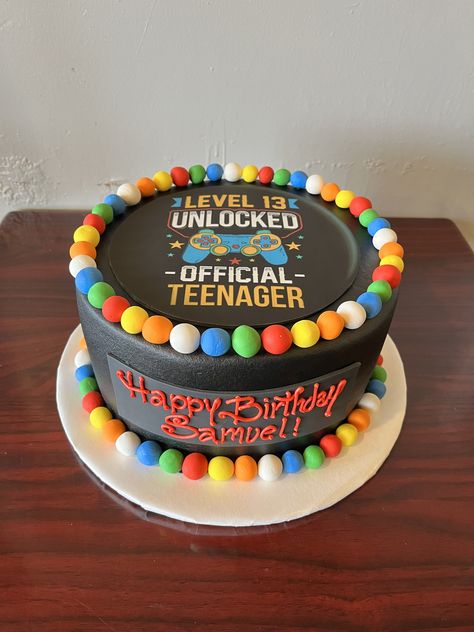 Level 10 Unlocked Birthday Cake, Level 13 Unlocked Cake, Video Game Birthday Cake, Game Birthday Cake, Level 13 Unlocked, Video Game Cakes, Video Game Birthday, Cake Image, Going Grey