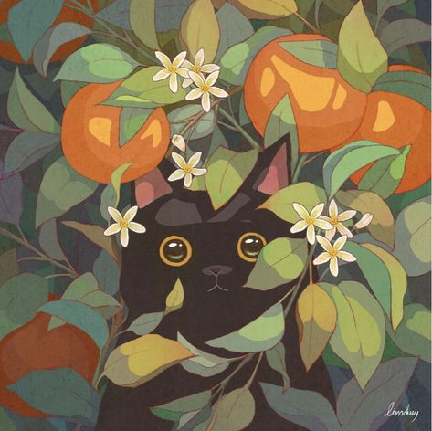 Cats Painting, 동화 삽화, Cats Illustration, Art Cat, Pics Art, Cat Drawing, Art And Illustration, Illustration Inspiration, Black Cats