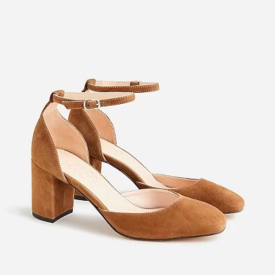 We all know I love a good strappy heel -- and these are best sellers at J.Crew. The post Coffee Break: Maisie Ankle Strap Heels appeared first on Corporette.com. Heels Prom, Wedding Guest Shoes, Ankle Strap Pumps, Gold Heels, Fall Shoes, Suede Pumps, Ankle Strap Heels, Strappy Heels, Strap Heels