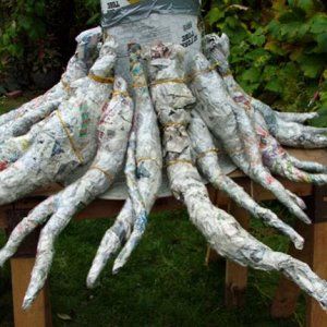 Paper Mache Tree, Tree Props, Haunted Tree, Strapping Tape, Halloween Forum, Diy Lampe, Fake Trees, Folding Origami, Grey Paint