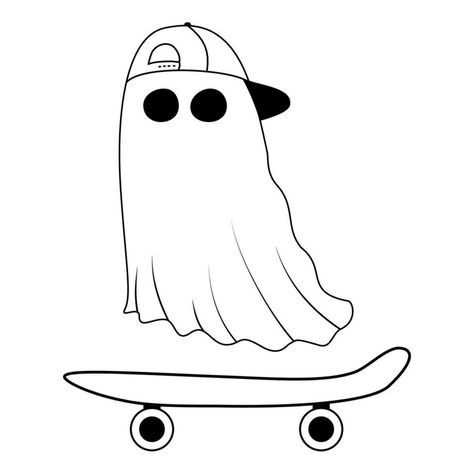 ghost cute wearing a hat and skateboarding Ghost With Hat Tattoo, Cool Ghost, Ghost Cute, Shirt Business, Wearing A Hat, The Ghost, Skateboarding, Tatting, Vector Art