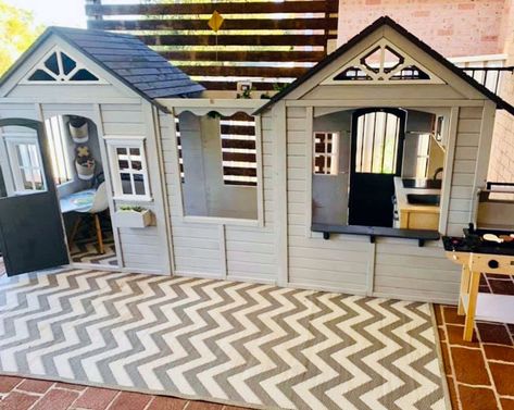 Indoor Cubby House Ideas, Open Cubby House, Indoor Cubby House, Kmart Cubby House Hack, Cubby House Ideas Interior, Inside Cubby House Ideas, Garage To Playroom, Indoor Playhouse Ideas, Cubby House Interior