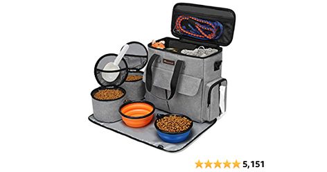 Amazon.com : Modoker Dog Travel Bag, Weekend Pet Travel Set for Dog and Cat, Airline Approved Tote Organizer with Multi-Function Pockets (Grey) : Pet Supplies Food Carrier Bag, Camp Accessories, Tote Organizer, Camping Accesorios, Pet Travel Bag, Backpack Camping, Collapsible Bowl, Dog Travel Bag, Pet Organization