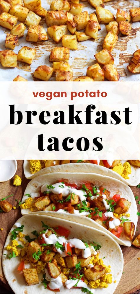 Vegan Potato Breakfast, Potato Breakfast Tacos, Vegan Breakfast Tacos, Easy Vegan Breakfast, Vegan Brunch Recipes, Smoothies Vegan, Potato Breakfast, Veggie Breakfast, Vegan Breakfast Easy