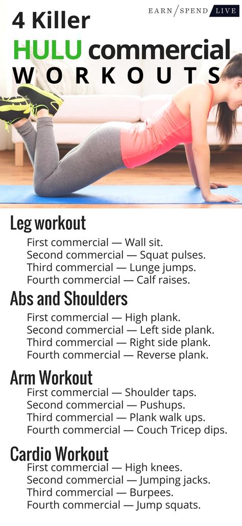 Let’s be honest here. It’s hard to choose between going to the gym and catching up on your favorite shows on Hulu. You don’t have to choose one or the other though. By utilizing those commercial breaks you can build a stronger body while watching TV. I’ve put together some quick and simple workouts you can complete while waiting on those commercials to end. Commercial Break Workout, Tv Show Workouts, Full Body Workout No Equipment, Movie Workouts, Tv Workouts, Simple Workouts, Workout Essentials, Workout Games, Fictional World