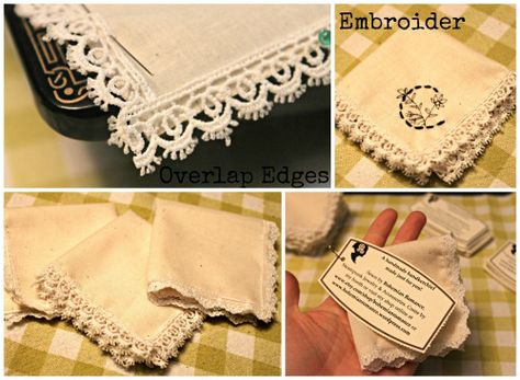 Diy Handkerchief, Handkerchief Diy, Handmade Handkerchiefs, Handkerchief Crafts, Lace Handkerchief, Thread Needle, Ladies Handkerchiefs, Embroidered Handkerchief, Kinds Of Fabric