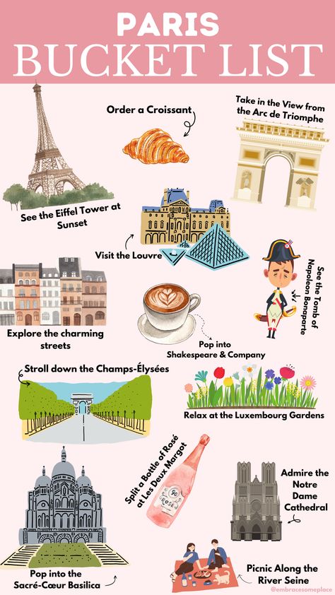 Cheap Eats Paris, Paris Cheap, Paris Trip Planning, Traveling To Paris, Printable Bucket List, Paris Bucket List, Paris Things To Do, Paris Landmarks, Travel Paris