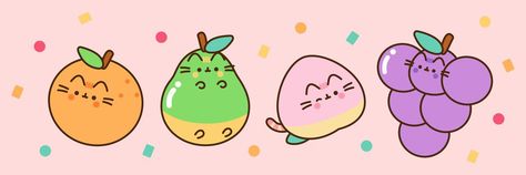 Pusheen Banner, Food Drawings, Pusheen Cat, Cute Food Drawings, Cute Kawaii Drawings, Aesthetic Photos, Digital Stickers, Kawaii Drawings, Pusheen