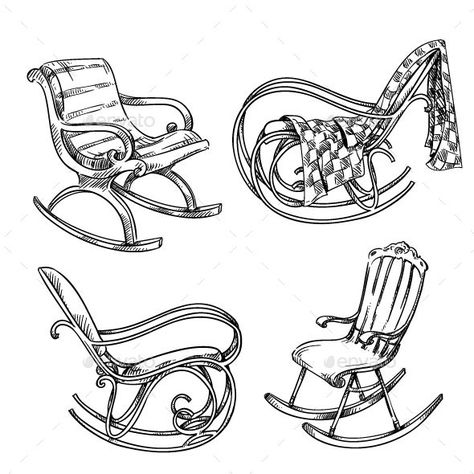 Rocking Chairs Nursery Drawings, Chair Nursery, Chair Drawing, Purple Chair, Comfy Living Room Furniture, Sweet Drawings, Toddler Table And Chairs, Photoshop Tutorial Photo Editing, Rocking Chair Nursery