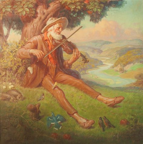 “Johnny Appleseed” | Louis Grell Foundation John Chapman, Johnny Appleseed, American Gallery, Grant Wood, Its Fall, Minor League Baseball, American Legend, Apple Seeds, M R