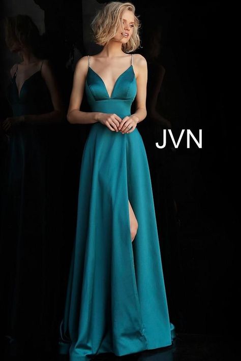 ac796a52db3f16bbdb6557d3d89d1c5adesc38404323ri Debs Dresses, Prom Dress V Neck, Backless Evening Gowns, Jovani Prom, Satin Maxi Skirt, Floral Prom Dresses, Prom Dresses Jovani, Prom Long, Trumpet Gown