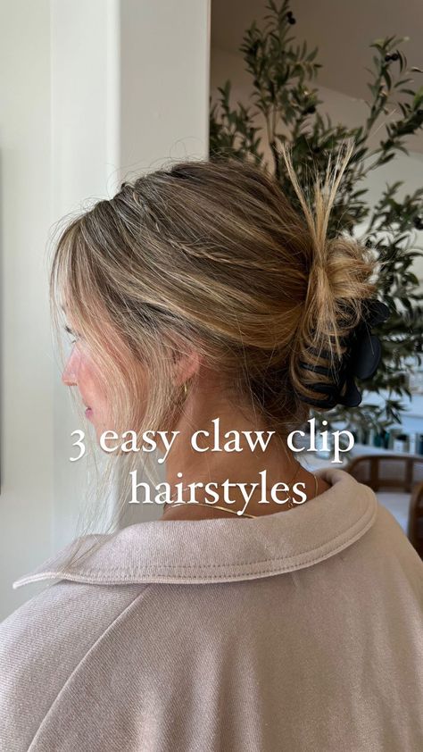 adison walker | hair stylist | 3 easy claw clip hairstyles!! save & try🤍 . . #utahhairstylist #clawcliphairstyle #clawcliptutorial | Instagram Spikey Claw Clip Tutorial, Loose Claw Clip Hairstyles, Hairclip Hairstyles Short Hair, Easy Claw Clip Hairstyles, Heat Hairstyles, Claw Clip Hairstyles, No Heat Hairstyles, Clip Hairstyles, Makeup Tricks