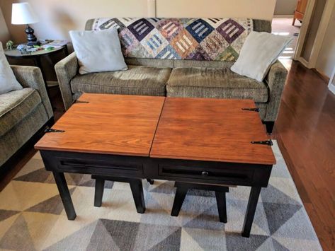 Sharing Build Plan Puzzle Table Photos Puzzle Board Table, Puzzle Coffee Table Diy, Redo Sunroom, Board Game Coffee Table, Puzzle Room Ideas, Puzzle Table Ideas, Diy Puzzle Table, Minnesota Decor, Puzzle Tables