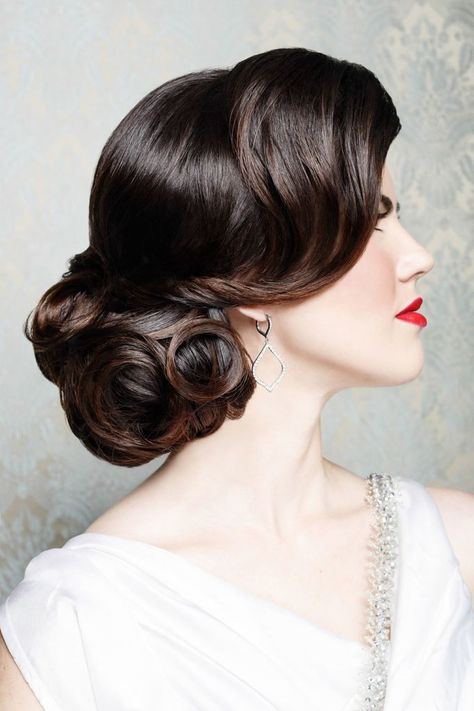 Vintage Wedding Hairstyles, Gatsby Hair, Summer Wedding Hairstyles, Retro Wedding Hair, Wedding Hair Side, Wedding Hairstyles Bride, Vintage Wedding Hair, Best Wedding Hairstyles, Trendy Wedding Hairstyles