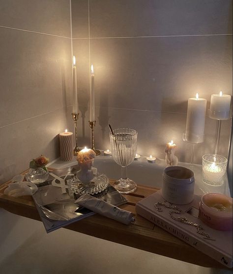 Candlelit bath aesthetic, relaxation meditation mindfulness, luxury aesthetic Meditate Aesthetic, Candlelit Bath, Winter Bath, Bath Aesthetic, Midsize Style, Relaxation Meditation, Cosy Winter, Luxury Aesthetic, Business Inspiration