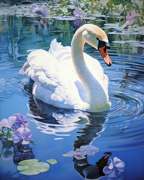 Hanzo (@ai.fauna) • Photos et vidéos Instagram Fauna Illustration, Swan Painting, Swans Art, Dragon Artwork Fantasy, Art Sketches Doodles, Pastel Sec, Animal Portraits Art, Bird Pictures, Art Inspiration Painting