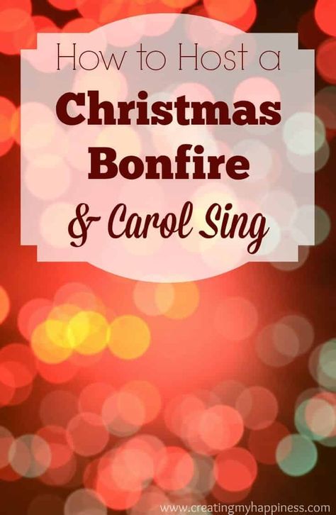 This Christmas Bonfire & Carol Sing combines all the elements of a classic good time. via @creatingmyhappy Christmas Bonfire, Christmas Caroling Party, Caroling Party, Community Christmas, Outdoor Christmas Party, Christmas Party Backdrop, Neighborhood Party, Bonfire Party, All The Elements