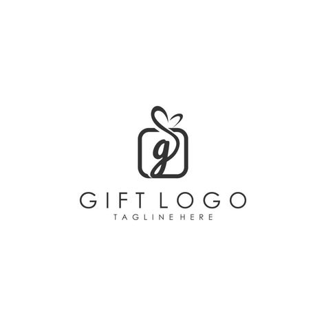 descarga de plantilla de vector de logotipo de regalo diseño moderno Gift Logo Design Ideas, Gift Shop Logo Design, Japanese Snacks Packaging, Gift Box Logo, Pretty Logo, Gift Vector, Gift Logo, Shop Logo Design, Logo Gifts