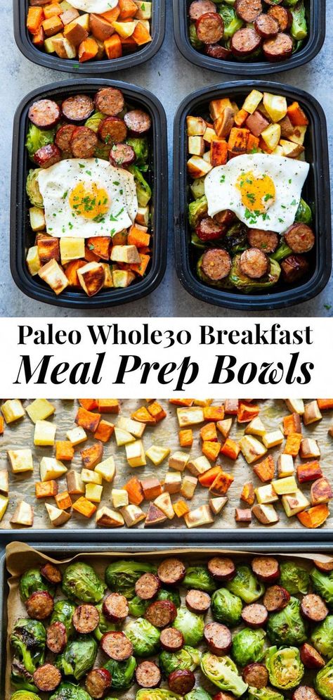 Paleo Breakfast Meal Prep, Sweet Potato Sausage, Whole30 Breakfast Recipes, Sweet Potato Breakfast Hash, Paleo Running Momma, Potato Sausage, Easy Sweet Potato, Paleo Meal Prep, Breakfast Prep