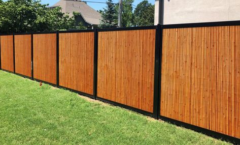 Bamboo Privacy Fence: The Complete DIY Guide Curved Fence, Beautiful Fences, Bamboo Privacy Fence, Fence Around Pool, Bamboo Garden Fences, Fancy Fence, Bamboo Screen, Bamboo Fencing, Metal Fence Posts