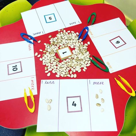 Some maths busy learning focusing on one more and one less☺️ #eyfs #earlyyears #earlyyearsmaths #eyfsmaths #mathsisfun #learningthroughplay #busylearning #continuousprovision View all 3 comments One More One Less Activities, Reception Maths, One More One Less, Maths Eyfs, Numeracy Activities, Number Activity, Eyfs Classroom, Eyfs Activities, Math Centers Kindergarten