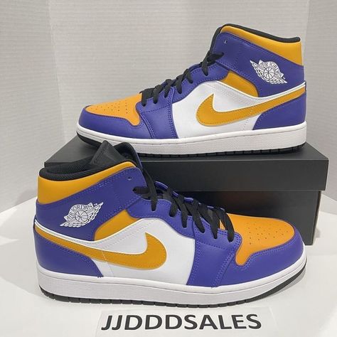 Shoe Reference, Shoe References, Cool Jordans, Air Jordan Blue, Jordan Shoes Girls, Custom Made Shoes, Jordan Retro 1, Nike Air Jordan 1 Mid, Nike Shoes Jordans