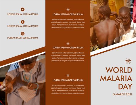 Create your Brochures with this template. It is beautiful and professionally-designed, and meet your design need perfectly. World Malaria Day, Brochure Ideas, Block Design, Brochure Design, Brochure Template, Design Crafts, Design Projects, Roof, Create Yourself