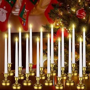 Window Candle Lights, Party Decorations White, Christmas Window Candles, Golden Candle, Christmas Dinner Table Settings, Window Candle, Real Candles, Flameless Taper Candles, Relaxing Environment