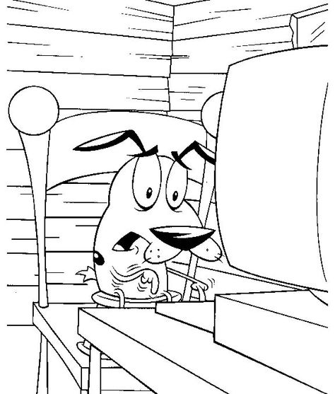 Cartoon Network Coloring Page Cartoon Characters Coloring Pages, Courage The Cowardly Dog Tattoo, Scooby Doo Coloring Pages, Courage The Cowardly Dog, Kids Cartoon Characters, Color Plate, Cowardly Dog, Dog Coloring Page, Printable Coloring Sheets