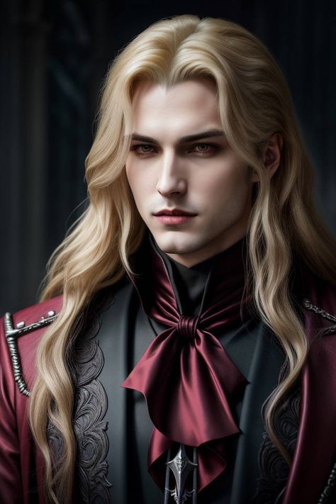 Blonde Hair Vampire, Blonde Vampire Male, Vampire Boy Aesthetic, Anita Blake Series, Vampire Aesthetics, Mens Pictures, Male Vampire, Anita Blake, Castlevania Anime