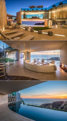 Razor House, Circular Living Room, Lux House, Korean Apartment Interior, Grand Villa, Billiards Game, La Jolla California, Torrey Pines, Building Designs