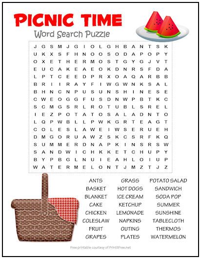 If you’ve ever been on a picnic, then these 24 picnic words may bring back some fond memories. Better yet, by the time you’re done solving this puzzle, you may want to fill a basket with chicken and coleslaw and head out on another one! Chicken And Coleslaw, Word Puzzles For Kids, Free Word Search Puzzles, Kids Word Search, Word Search Puzzles Printables, Free Printable Word Searches, Fun Worksheets For Kids, 1st Grade Math Worksheets, Printable Puzzles