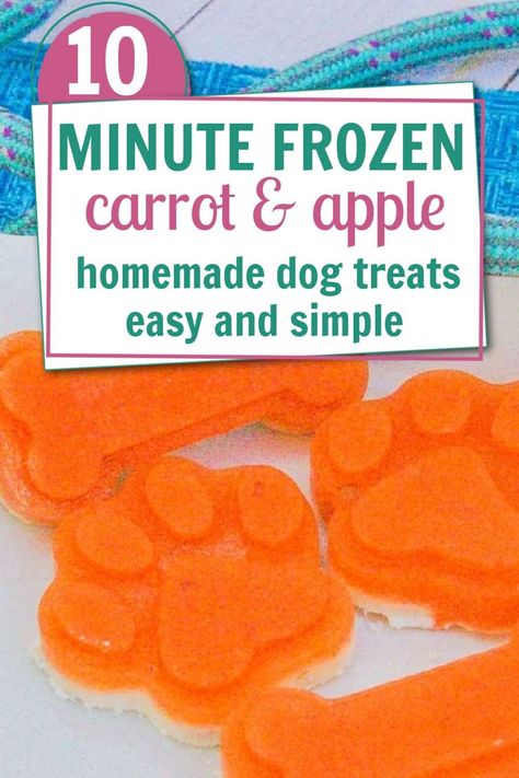 Puppy Teething Remedies Frozen, Dog Treats Frozen, Carrot Dog Treats, Puppy Recipes, Apple Dog Treats, Frozen Dog Treats Recipes, Easter Dog Treats, Dog Paw Care, Carrot Dogs