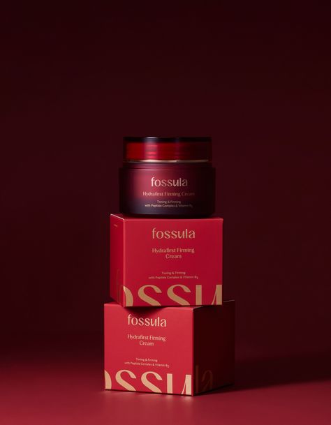 Fossula Brand Identity & Product Design on Behance Packaging Design Ideas, Easy Photography Ideas, Luxury Packaging Design, Skincare Packaging, Typography Poster Design, Firming Cream, Packaging Labels Design, Packing Design, Skin Care Brands