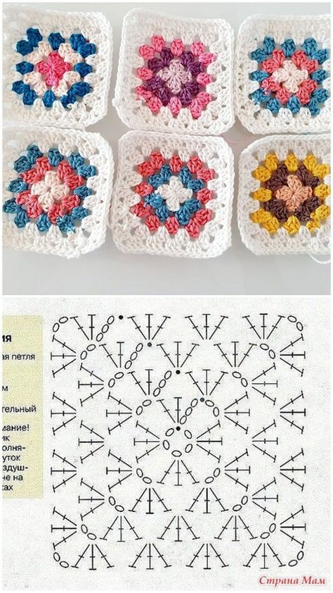 Granny Square Crochet Patterns Free, Pola Amigurumi, Crochet Motif Patterns, Crochet Design Pattern, Crochet Handbags Patterns, Crochet Stitches For Beginners, Crochet Purse Patterns, Crochet Square Patterns, Granny Square Crochet Pattern