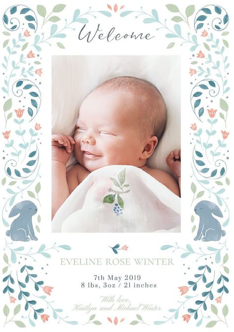 Birth Announcement Card Illustration, Birth Frame, Baby Birth Cards, Twin Birth Announcements, Baby Birth Announcement Cards, Birth Announcement Design, Birth Announcement Cards, Baby Cards Handmade, Birth Announcement Template