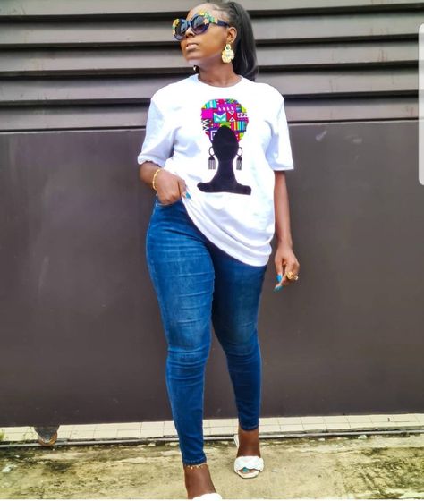 Ankara T Shirts Women, African Tshirt Designs Women, African Print Tshirts, African Birthday Tee Shirts For Women, Patchwork Tee, African Print Shirt, Tee-shirts Ivoirien, Plain White Tee, African Fashion Modern