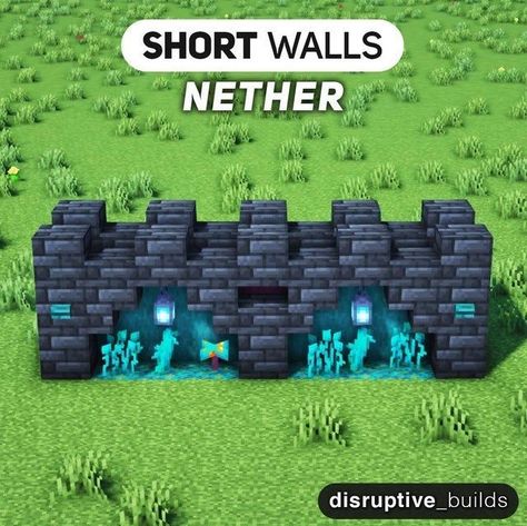 Deepslate Minecraft Buildings, Blackstone Minecraft Builds, Minecraft Building Ideas Nether, Minecraft Deep Slate Build, Minecraft Walls Ideas, Wall Designs Minecraft, Nether Builds, Minecraft Building Guide, Minecraft Wall