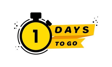 1day To Go Countdown, Countdown Graphic Design, 3d Edit, 10 Days Left, 2 Days Left, Vector Banner, Day Left, Banner Vector, Marketing Ideas