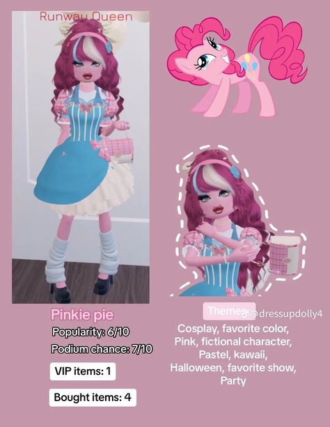 Pastel Outfit Inspo Dti, Skin Codes Dress To Impress, Pinky Pie Dress To Impress, Mlp Dti Outfit, My Little Pony Dress To Impress, Dress To Impress Favorite Color, Party Dress To Impress, Pastel Dress To Impress, Halloween Dress To Impress