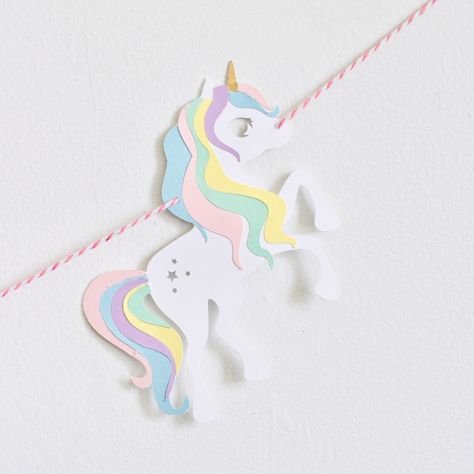 This garland is a perfect addition to your Unicorn themed party or bedroom decorations. The Unicorn garland is made from pastel color card stock. It has 6 unicorns. Each Unicorn measures approx. 4.5" high and 3.5" wide. It is 4' long with a cotton string. Pastel Unicorn Birthday Party, Unicorn Garland, Unicorn Banner, Birthday Garland, Unicorn Birthday Party, Bedroom Decorations, Cotton String, Unicorn Birthday Parties, Unicorn Party