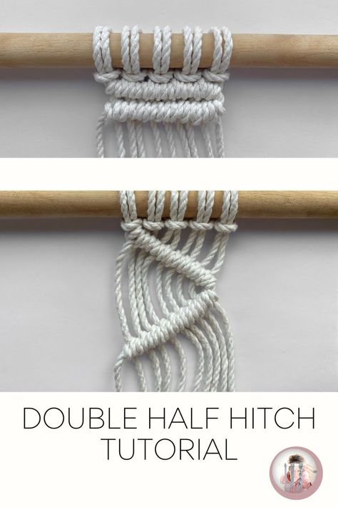 Macrame Knot Tutorial, Double Half Hitch Knot, Clove Hitch Knot, How To Macrame, Hitch Knot, Knot Tutorial, Half Hitch Knot, Decorative Knots, Macrame Knots Tutorial